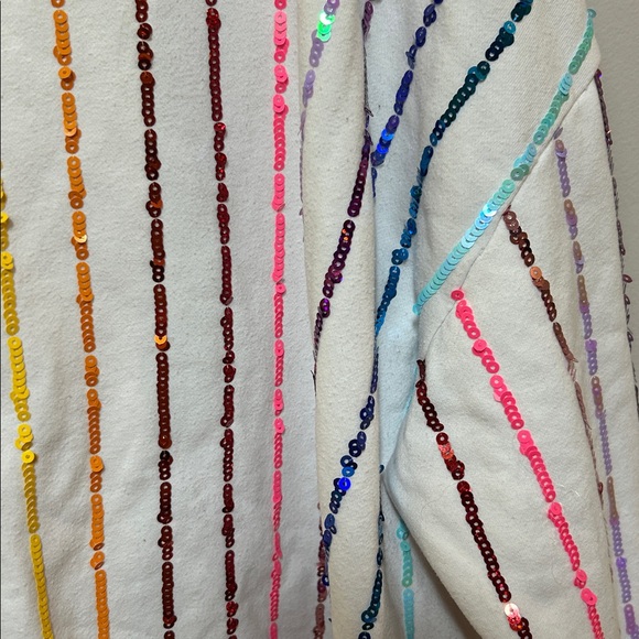 Queen of Sparkles SET XL Multi Sequin Sweatshirt and shorts set - Picture 6 of 16